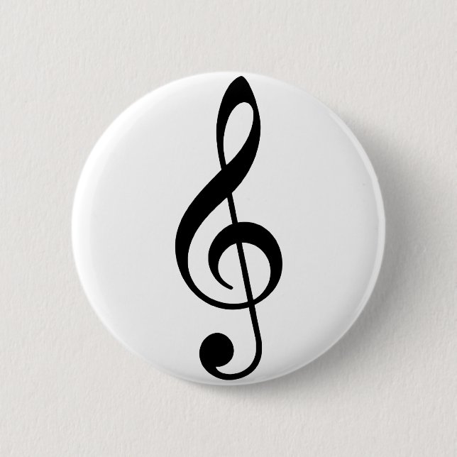Treble Clef 2 Inch Round Button (Front)