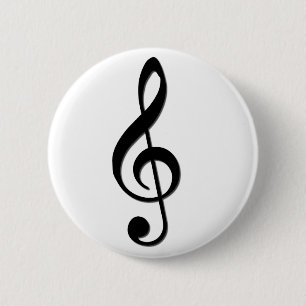 Treble Clef 2 Inch Round Button