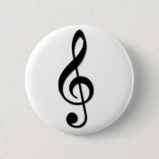 Treble Clef 2 Inch Round Button