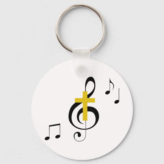 Treble Clef and Cross Keychain (Front)