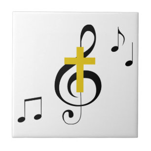 Treble Clef and Cross Tile