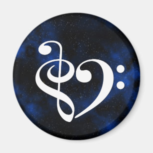 Treble Clef Bass Clef Heart Bassist Milky Way Magnet