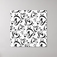 Treble Clef Bass Clef Hearts Music Wall Art Canvas