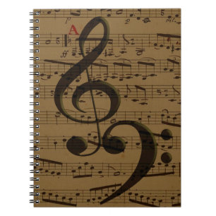 Treble Clef Bass sheet music Notebook