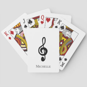 Treble Clef Black White Music Playing Cards