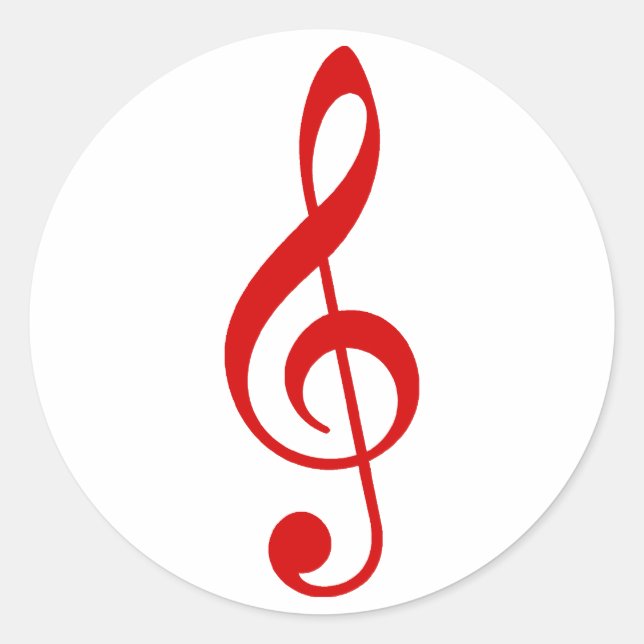 Treble Clef Classic Round Sticker (Front)