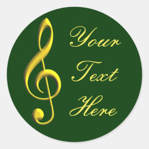 Treble Clef Classic Round Sticker