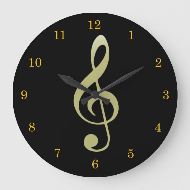 Treble Clef Clock by Leslie Harlow (Front)