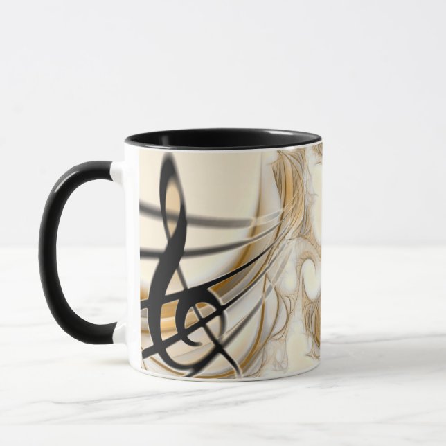 Treble Clef Composition Gold Musician Mug (Left)