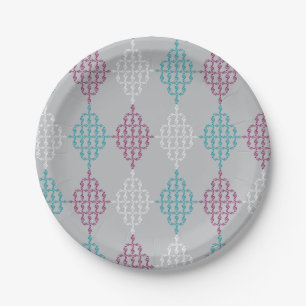 Treble Clef Diamonds Paper Plate