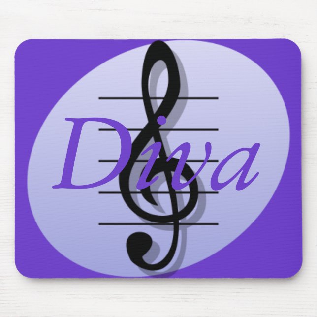 Treble Clef, Diva Mouse Pad (Front)
