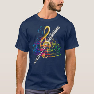 Treble Clef Flutist Musical Instrument Flute T-Shirt