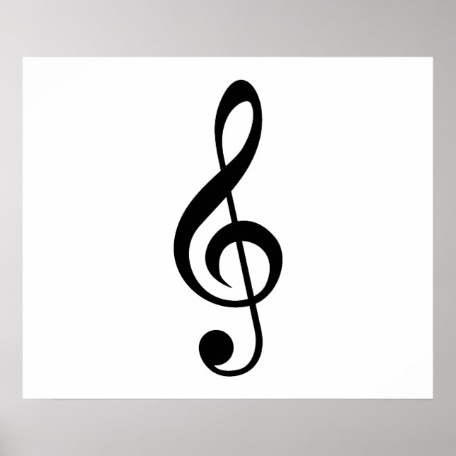 Treble Clef G-Clef Musical Symbol Poster (Front)