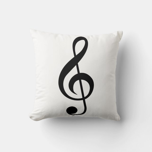 Treble Clef G-Clef Musical Symbol Throw Pillow (Front)