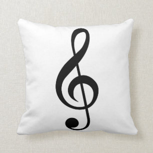 Treble Clef G-Clef Musical Symbol Throw Pillow