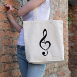Treble Clef Heart Music Note Personalized Tote Bag<br><div class="desc">This music themed design is the perfect gift choice for a singer,  musician,  band or anyone who loves music.</div>