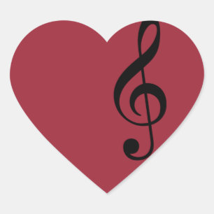 treble clef icon heart sticker