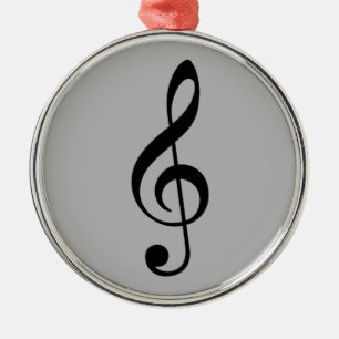 treble clef icon metal ornament