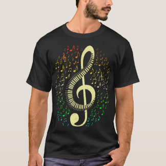 Treble Clef Keyboard Classical Music Notes T-Shirt