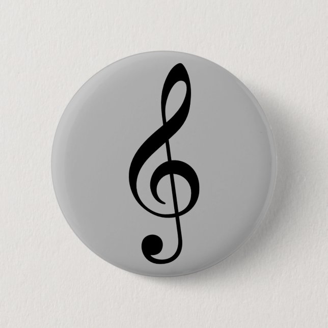 treble clef music 2 inch round button (Front)