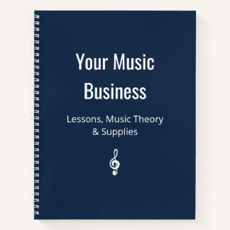 Treble Clef Music Business Navy Blue Classic Notebook