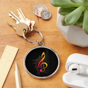 Treble Clef Music Keychain