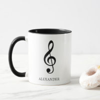 Treble Clef Music Note Black and White Name