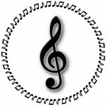 Treble Clef Music Note Design Photo Sculpture Magnet<br><div class="desc">In this simple, black and white design, the treble clef (also known as the g clef) is surrounded by eighth notes in a circular pattern. Ideal for chorus, choir, and band. Would be a great gift for a director, composer, accompanist, or pianist. Use customize button to add names/message to this...</div>