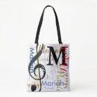 Treble Clef Music Note Monogram with Colour Names