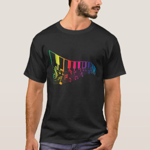 Treble Clef Music Notes Gift Colourful Piano T-Shirt