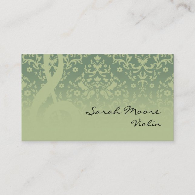 Treble Clef Music Teacher Studio Musician Business Card (Front)
