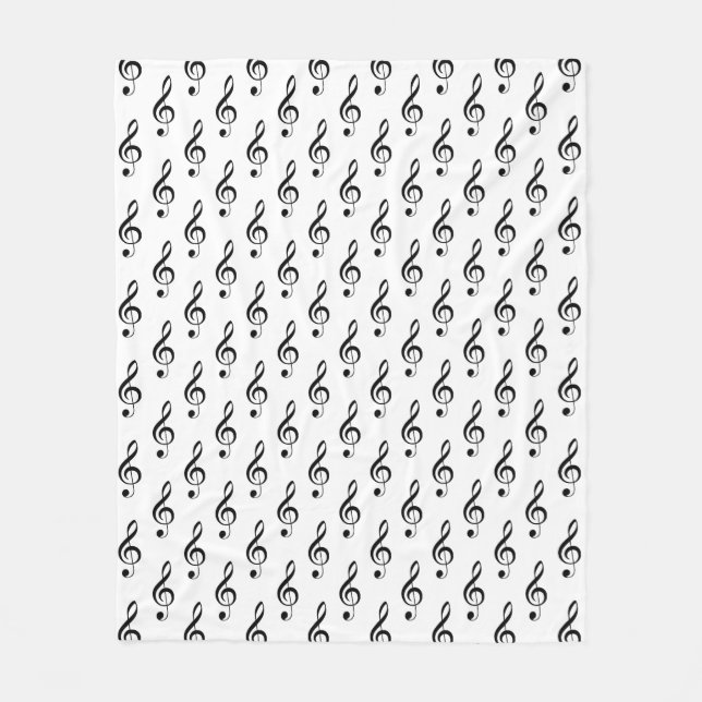 Treble Clef Musical Fleece Blanket (Front)