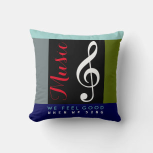 treble clef musical note, an awesome music throw pillow