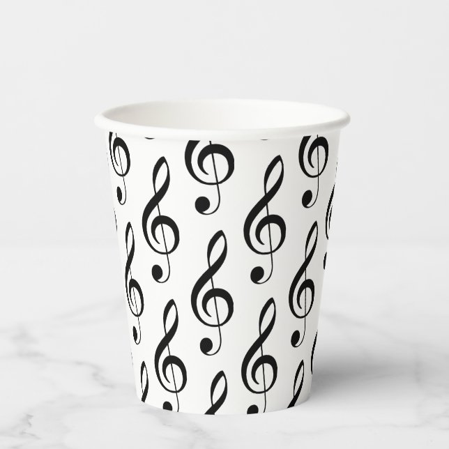 Treble Clef Musical Paper Cup (Front)