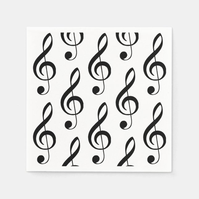 Treble Clef Musical Paper Napkin (Front)
