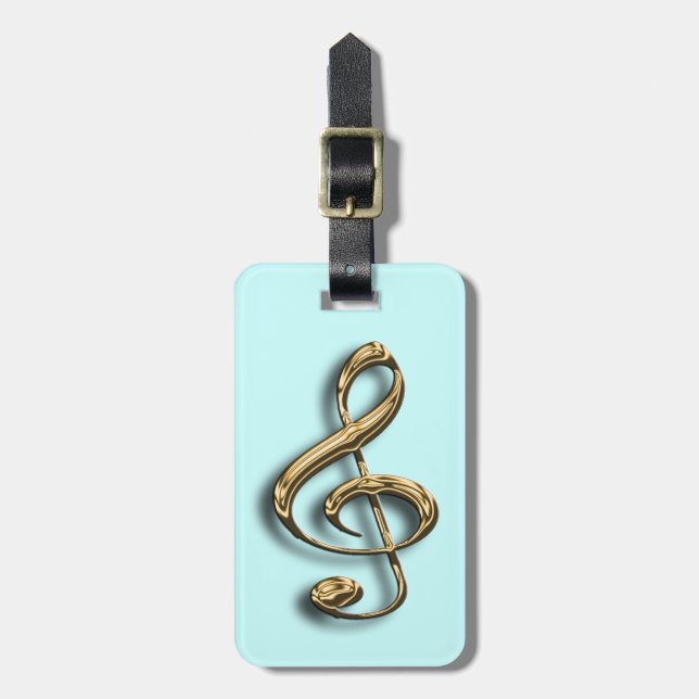 Treble Clef Musical Symbol Luggage Tag (Front Vertical)