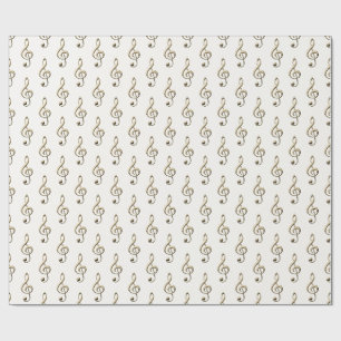 Treble Clef Musical Symbol Music Lover's Cream Wrapping Paper