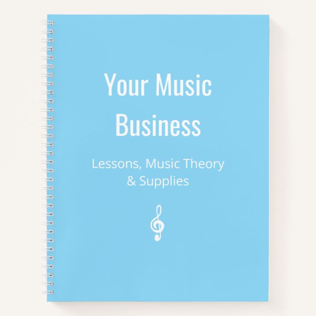 Treble Clef Musician Musical Business Pale Blue Notebook (Front)