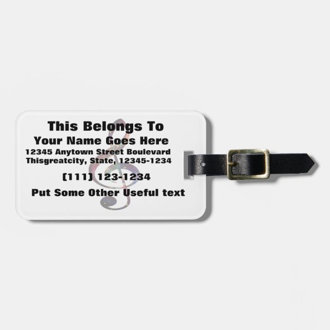 Treble Clef nebula 1 Luggage Tag (Front Horizontal)