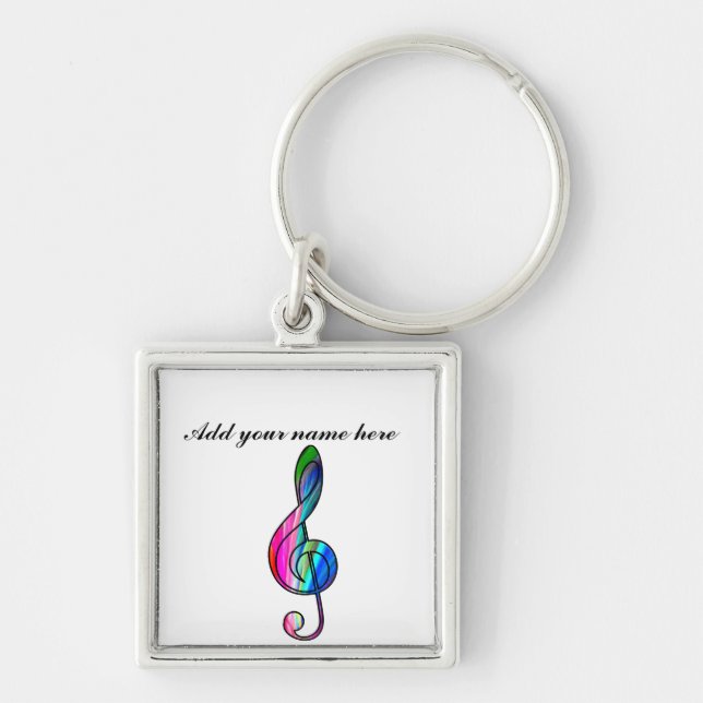 Treble clef note in color_ keychain (Front)