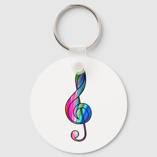 Treble clef note in color_ keychain (Front)