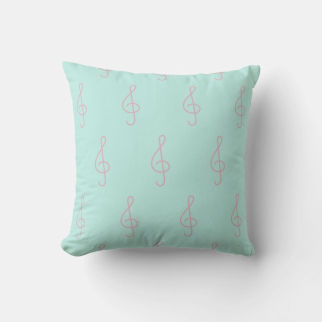 treble clef pattern throw pillow (Front)
