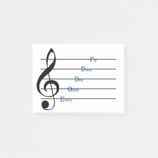 Treble Clef Post-it Notes (Line Rhymes)