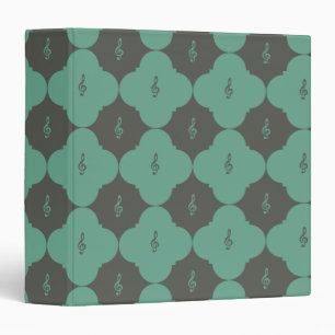 Treble Clef Quatrefoil Pattern Binder