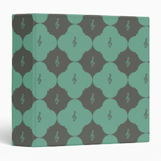 Treble Clef Quatrefoil Pattern Binder