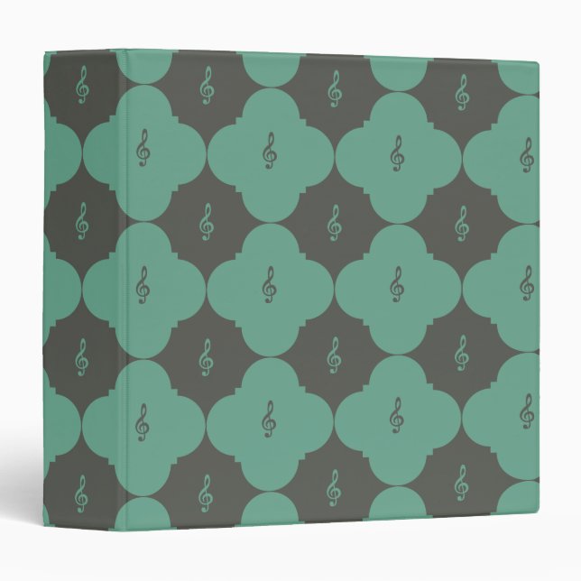 Treble Clef Quatrefoil Pattern Binder (Front/Spine)