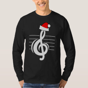 Treble Clef Santa Claus Musical Christmas T-Shirt