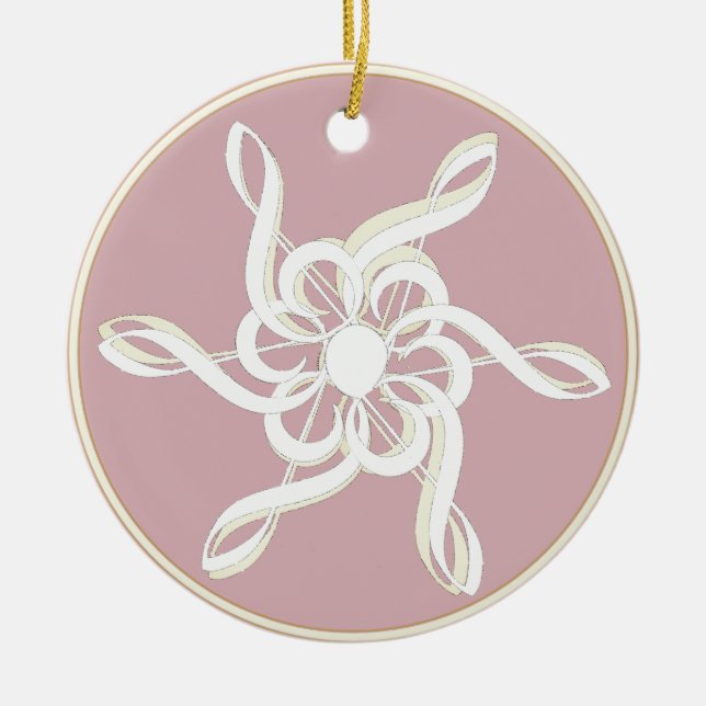 Treble Clef Snowflake Ornement musical (Devant)
