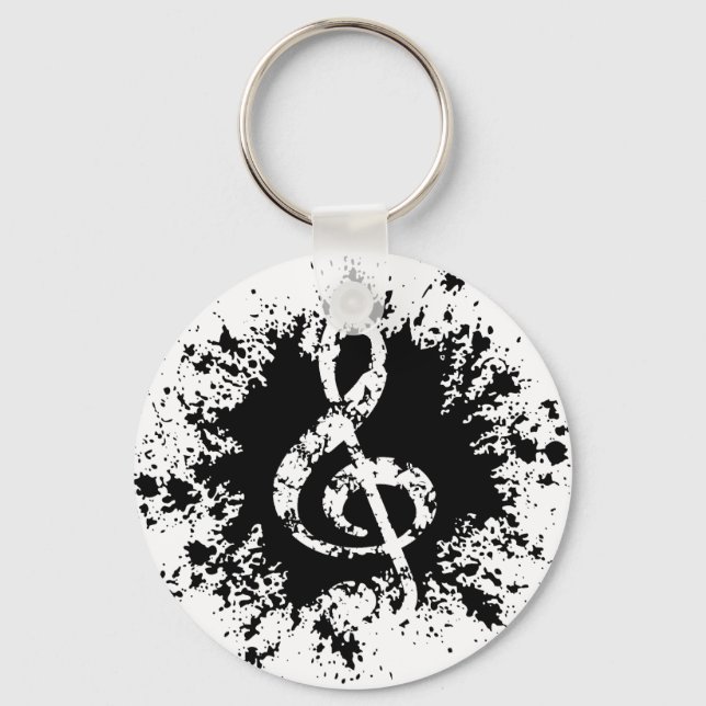 Treble Clef Splat Keychain (Front)