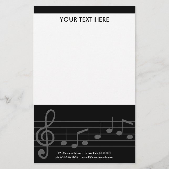 treble clef stationery (Front)